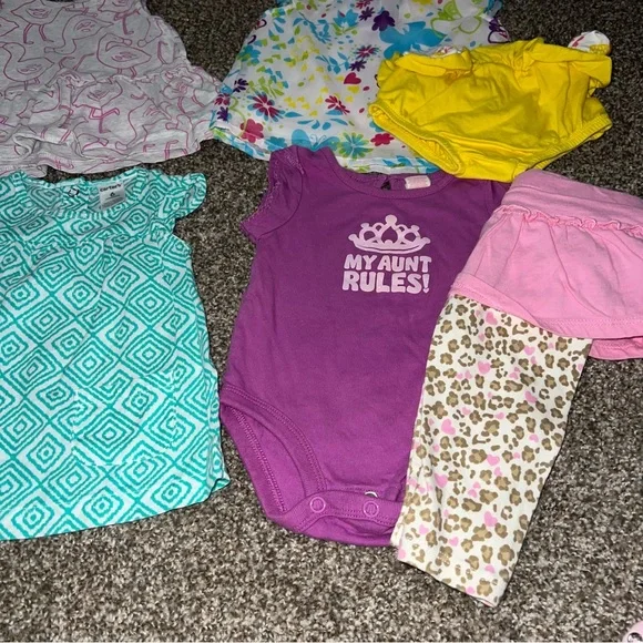 Baby Girl 3-6 Months Summer Bundle Carter’s Child of Mine Dresses Rompers 10pc - Picture 3 of 7